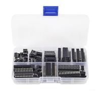 Complete 66PCS 2 54mm Pitch DIP IC Socket Set with Multiple Pin Options for Breadboard and PCB Electronic Project Use