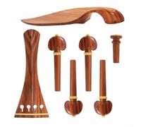 Complete 7 Piece Violin Accessory Kit Featuring Rosewood Tailpiece Pegs Endpin Chinrest For 3/4 4/4 Strings