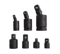Complete 7PCS Socket Adapter Kit for Impact Drivers, Features Joint Swivel Adapters and Reducers for 1/2, 3/8, 1/4 Inch Sizes, Perfect for Mechanics and Engineers