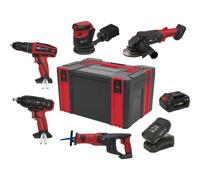 Complete 9 Piece 20V Cordless Power Tool Kit With Batteries And Toolbox