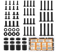 Complete 92 Piece Tv Mounting Screw Kit Including M5 M6 M8 Bolts Washers Spacers For Flat Curved Televisions Up To 80 Inches Black