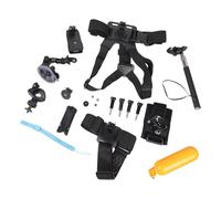 Complete Action Camera Accessory Package: Chest Strap, Selfie Post, Absorption Cup for Motion Finish Mounting Structure for Sports Cameras Including Chest Band Selfportrait Stick Absorption Cup