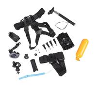 Complete Action Camera Accessory Package: Chest Strap, Selfie Post, Absorption Cup for Motion Selfportrait Stick