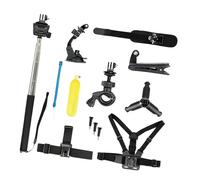 Complete Action Camera Accessory Package: Chest Strap Selfie Post Absorption Cup for Motion Underwater