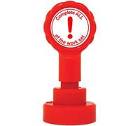 Complete All of The Work Set Teacher Stamp. Self-Inking, 22mm, Reinkable, Quality Stamper for Marking. Red Ink