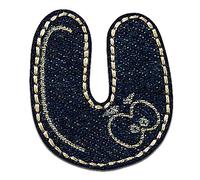 Complete Alphabet Available - Iron on Patches Adhesive Emblem Stickers Appliques, Size: 0 x 0 inches, Letters MQ Colorful/Blue:Buchstabe U 2.7 x 3.2 cm