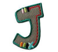 Complete Alphabet Available - Iron on Patches Adhesive Emblem Stickers Appliques, Size: 0 x 0 inches, Letters MQ Colorful/Blue:Buchstabe J 3.2 x 2.6 cm