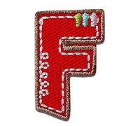 Complete Alphabet Available - Iron on Patches Adhesive Emblem Stickers Appliques, Size: 0 x 0 inches, Letters MQ Colorful/Blue:Buchstabe F 2 x 3.2 cm