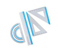 Complete Aluminum Ruler Pack with Rounded Corners Math Geometry Classroom Supplies Engineering Drawing Home Use Lightweight Math Tool