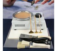 Complete Batik Wax Dye Tool Kit, DIY Batik Supplies, with Constant Temperature Wax Melter and Wax Knives, Brush, for Textile Art & Painting Drawing On Fabric Cloth, without dye, need to bring your own