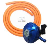 Complete BBQ Cooker Kit Butane 21mm Clip On Regulator Gas Hose Clips Heater Stove