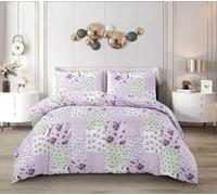 Complete Bedding Set Cotton Rich Printed Patchwork Floral Duvet Cover, Fitted Sheet & Pillowcases for Stylish Bedroom Décor and Easy Care (PROVENCE, Single)
