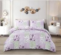 Complete Bedding Set Cotton Rich Printed Patchwork Floral Duvet Cover, Fitted Sheet & Pillowcases for Stylish Bedroom Décor and Easy Care (PROVENCE, Super King)