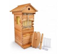 Complete Beekeeping Bee Box, Beehive Starter Kit, Wooden Bee Hive House Beehive Box with Automatic Hive Flowing Frames, for Beekeeping,Garden Pollinators