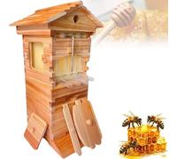 Complete Beekeeping Bee Box, Beehive Starter kit, Wooden Bee Hive House Beehive Box with Automatic Hive Flowing Frames, for Beekeeping,Garden Pollinators