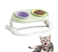 Complete Bowl for Dogs, Double Feeder - Raisers for Pet Dogs - Adjustable feed bowl tilted at 15° for pets, raised bowl for large E-chats Made from selected ceramic materials that can be rinsed