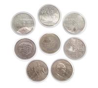 Complete British uncirculated commemorative Crown set with 8 coins from 1951 - 1981