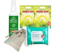 Complete Bug Spray Travel Bundle - with DEET Free Anti Mosquito Bracelet, Wipes and Spray - Natural Insect Repellent for Travel - Your Complete Thailand Travel Essentials & Camping Insect Repellent