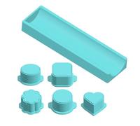 Complete Cake Pop Mold Set - 5 Shapes: Heart, Square, Cloud, Oval, Round 3D Cutters with Pusher | 7.87 Inch Tray for Home Baking, Birthday Parties, Wedding Desserts, Kids Activities