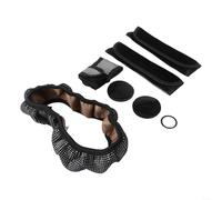 Complete Car Interior Set with Rhinestone Steering Wheel Cover, Seat Belt Covers, Gear Shift Dust Cover, and Button Start Ring for Elegant Styling (white)