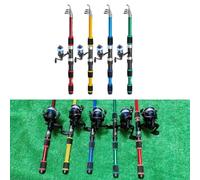 Complete Carbon Fiber Telescopic Fishing Rod For Combo, Includes Reel, Full Gear Set, and Fishing Bag, Lightweight and Suitable for Different Fishing Methods (Green Set)