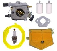 Complete Carburetor Tune Up Kit For Chainsaw Engine With Fuel Line Spark Head Gasket Air Filter Components