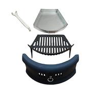 Complete Cast Iron Fire Set. Comprising of Grate Ashpan & Lifting Tool & Bowed Front Fret Black 16"