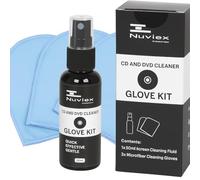 Complete CD Cleaner Kit - Premium Disc Cleaning Fluid, Microfiber Cloth & Anti-Static Gloves for CD/DVD/Blu-ray - Compact Disc Care Set