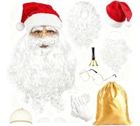 Complete Christmas Santa Outfit - Santa Claus Fancy Dress Costume | Хmas Santas Costume Accessories Wig, Perfect For Holiday Celebrations, Parties, And Festive Events.
