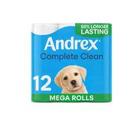 Complete Clean Toilet Tissue; 12 Mega Toilet Rolls = 18 Standard Loo Rolls with Unique 3D Wave Texture for a Proven, Effective Clean (Previously