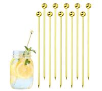 Complete Cocktails for Stainless Steel - Set of 10 Reusable Metal Chopsticks | Bloody Mary Cocktail Accessories, Stylish Appetizer Skewers, Drink Decorations and Finger