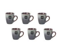 Complete Coffee Set - 6 Coffee Cups | Ceramic Mugs with Colored Enamel Design - for Espresso, Ristretto, Capuccino | Set of 6 Cups (Melow - 90 ml)