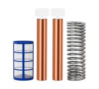 Complete Copper Anode Replacement Kit for Solar Pool Ionizers, Featuring 2 Copper Anodes, Threaded Basket, Coil Spring and Wing Screws