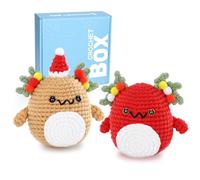 Complete Crochet Kit for Beginners - Christmas Axolotl Crochets Kits, Include Video Tutorial, Instruction, Soft Yarn, Birthday Gift for Adults