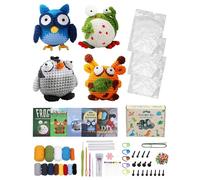 Complete Crochet Starter Kit for Beginners - 4 PCS Animals with Step-by-Step Instructions and Video Tutorials - Adults & Kids Birthday Gift