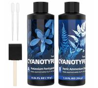 Complete Cyanotype Kit, Cyanotype Sensitizer Set for Sun Printing, Solar Sun Print Kit for Photographic Process Projects on Fabric and Paper, Ideal Blue Prints Sensitizer for Beginners & Artists