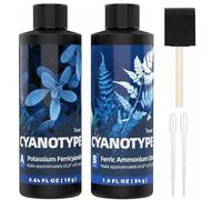 Complete Cyanotype Kit, Cyanotype Sensitizer Set for Sun Printing, Solar Sun Print Kit for Photographic Process Projects on Fabric and Paper, Ideal Blue Prints Sensitizer for Beginners & Artists