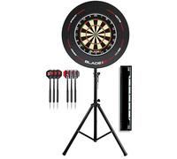 Complete Darts Set Portable Dartboard Stand, Blade 6 Dartboard, Surround and Darts