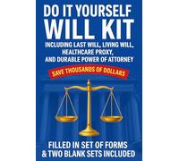 Complete DIY Will Kit with Last Will, Living Will, Healthcare Proxy, Power of Attorney Forms, 2 Blank Sets