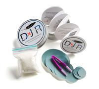 COMPLETE DOWN JACKET REPAIR KIT - 10 Easy to Use, Pre-Cut, Self-Adhesive, Waterproof, Tear-Resistant Patches + 1g Pure Goose Down to Fix Holes in Down Jackets, Outdoor Gear (Light Grey)