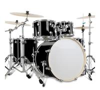 Complete Drum Kit, Full Size Complete Adult Drum Set w/Cymbal Stands, Stool, Sticks(Black)