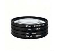Complete Dslr Camera Filter Kit Including Cpl Uv Close Up Star 8 Filters Plus Storage Bag For 40.5mm 49mm 52mm 58mm 62mm 72mm 77mm Lens Sizes Black(58mm)