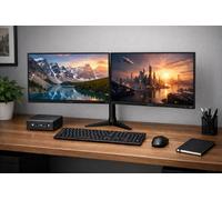 Complete Dual 22 inch Monitors Mini Micro PC PC Set - Intel Core Intel Core i5 8GB RAM 256GB SSD USB WiFi - Windows 11 Pro 64-Bit Desktop PC Computer (Renewed)