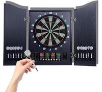 Complete Electronic Dart Board Cabinet Set - 12 Soft Tip Darts, 27 Games & 243 Variations, Automatic Scoring Perfect for Home, Bar & Party Use
