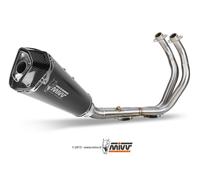COMPLETE EXHAUST 2X1 MIVV DELTA RACE STEEL BLACK FOR YAMAHA MT-07 2014-2020