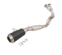 Complete Exhaust System Motorcycle Head Pipe Carbon Fiber Black Muffler For Kawasaki Z650 For Ninja 650 2023-2025(Style 1)