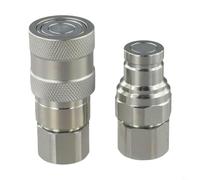 Complete FF flat hydraulic quick coupler with valve for NPT14 38 12 34, designed for reliable connections in hydraulic equipment and machinery (((G3/8))