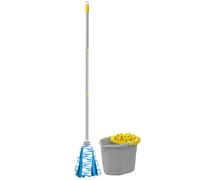 Complete floor cleaner set with 12 litre bucket, wringer, mop and 120cm handle