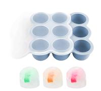 Complete Food Freezer Container, 9-Compartment Silicone Cube Mould with Lid, Cube Container for Fruit, Meal Preparation, Breast Milk, Snacks, Homemade Soups, Purees