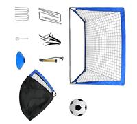 Complete Football Training Package Contains Foldable Goal Air Blower You Shaped Stakes for Simple Assembly Best Juvenile Soccer Players